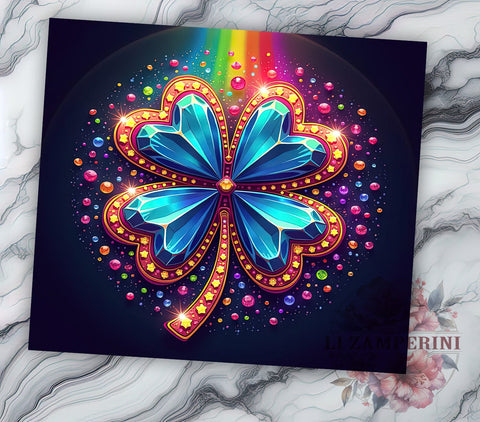 St. Patrick's Day Tumbler Wrap, Sparkly Shamrock Design, Glittery Clover Tumbler Wrap, 20oz Sublimation Wrap, Trendy Irish Drinkware, Digital Download Tumbler, Lucky Clover Sublimation Li Zamperini 