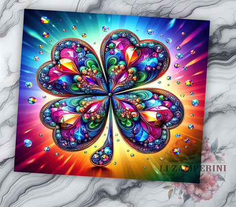 St. Patrick's Day Tumbler Wrap, Sparkly Shamrock Design, Glittery Clover Tumbler Wrap, 20oz Sublimation Wrap, Trendy Irish Drinkware, Digital Download Tumbler, Lucky Clover Sublimation Li Zamperini 