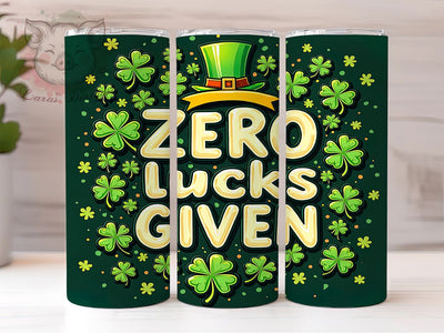 St. Patrick's Day Tumbler Wrap, Zezo Lucks Given Design, Lucky Clover Tumbler Wrap, 20oz Sublimation Wrap, Irish Holiday Drinkware, Digital Download Tumbler Sublimation Lara' s Designs 