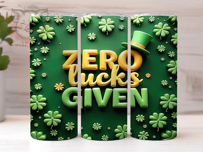St. Patrick's Day Tumbler Wrap, Zezo Lucks Given Design, Lucky Clover Tumbler Wrap, 20oz Sublimation Wrap, Irish Holiday Drinkware, Digital Download Tumbler Sublimation Lara' s Designs 