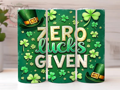 St. Patrick's Day Tumbler Wrap, Zezo Lucks Given Design, Lucky Clover Tumbler Wrap, 20oz Sublimation Wrap, Irish Holiday Drinkware, Digital Download Tumbler Sublimation Lara' s Designs 