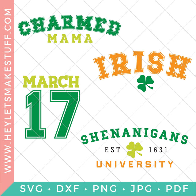 St. Patrick's Day Varsity Bundle SVG Hey Let's Make Stuff 