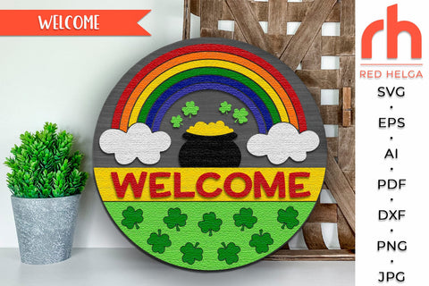 St. Patrick's Day Welcome Door Sign SVG, Irish Hanger Cut File SVG RedHelgaArt 