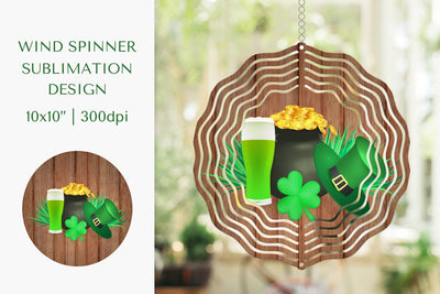 St. Patricks Day Wind Spinner Sublimation Design PNG 04 Sublimation LaBelezoka 