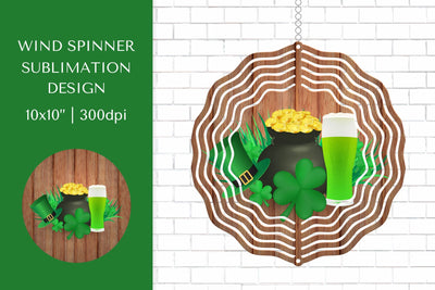 St. Patricks Day Wind Spinner Sublimation Design PNG Sublimation LaBelezoka 