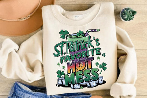 St Patricks Favorite Hot Mess Sublimation Design Sublimation Regulrcrative 