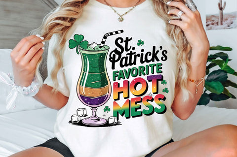 St Patricks Favorite Hot Mess Sublimation Design Sublimation Regulrcrative 