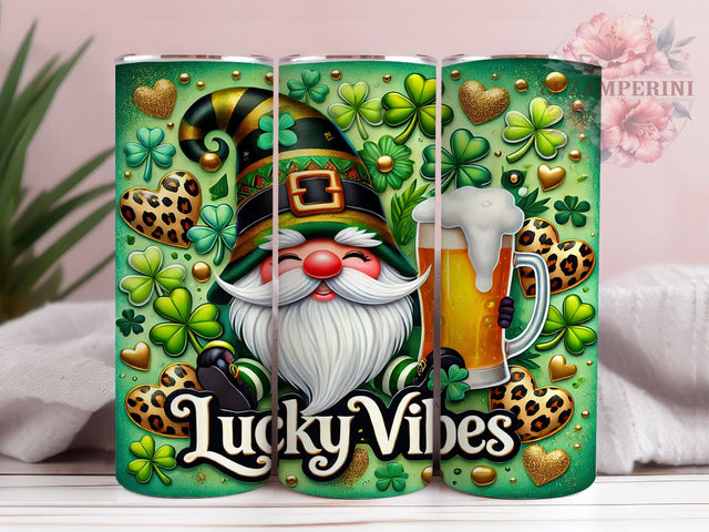 St. Patrick's Gnome 20oz Tumbler Wrap, St Patrick's Day, Gnome Tumbler, Lucky Vibes, Sublimation Wrap, 20oz Tumbler, St Patrick's Decor, Gnome Lover Gift Sublimation Li Zamperini 