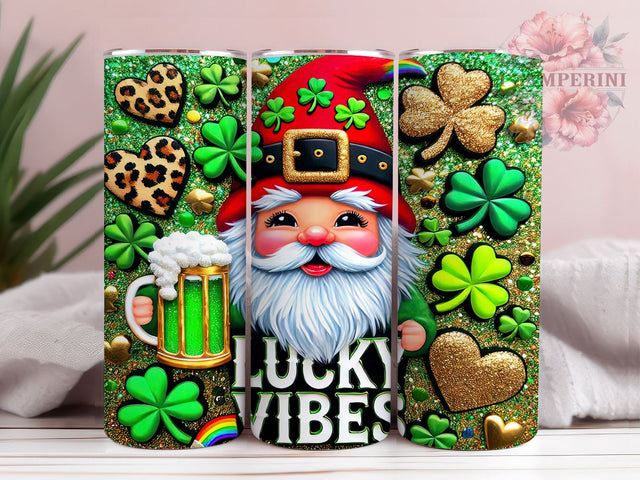 St. Patrick's Gnome 20oz Tumbler Wrap, St Patrick's Day, Gnome Tumbler, Lucky Vibes, Sublimation Wrap, 20oz Tumbler, St Patrick's Decor, Gnome Lover Gift Sublimation Li Zamperini 