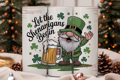 St. Patrick's Gnome 20oz Tumbler Wrap Sublimation DesignSVG 