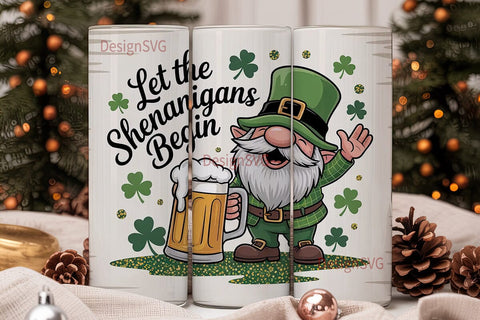 St. Patrick's Gnome 20oz Tumbler Wrap Sublimation DesignSVG 