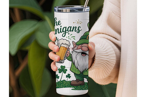 St. Patrick's Gnome 20oz Tumbler Wrap Sublimation DesignSVG 