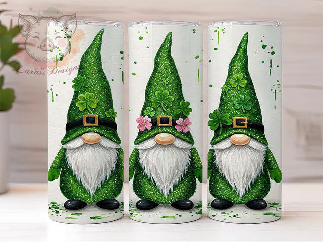 St. Patrick's Gnome Shamrock Tumbler Wrap, Gnome Tumbler, 20oz Tumbler Wrap, Sublimation Design, Irish Gnome Decor, Shamrock Drinkware, Holiday Gifts Sublimation Lara' s Designs 