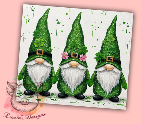 St. Patrick's Gnome Shamrock Tumbler Wrap, Gnome Tumbler, 20oz Tumbler Wrap, Sublimation Design, Irish Gnome Decor, Shamrock Drinkware, Holiday Gifts Sublimation Lara' s Designs 