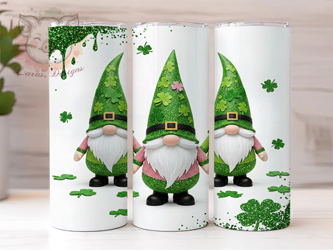 St. Patrick's Gnome Shamrock Tumbler Wrap, Gnome Tumbler, 20oz Tumbler Wrap, Sublimation Design, Irish Gnome Decor, Shamrock Drinkware, Holiday Gifts Sublimation Lara' s Designs 