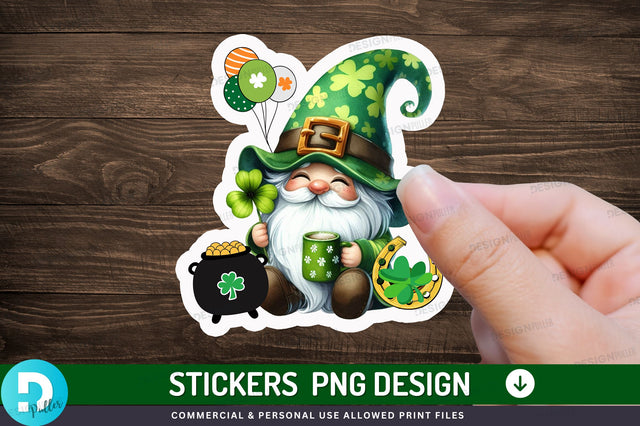 St patricks gnome Sticker Design Sublimation Regulrcrative 