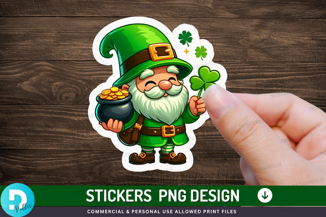 St patricks gnome Sticker Design Sublimation Regulrcrative 