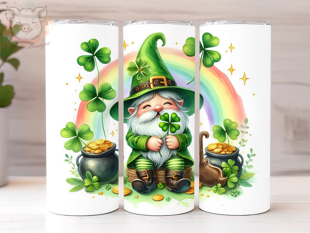 St Patrick's Gnome Tumbler Wrap, 20 oz Skinny Tumbler Sublimation Design, Gnome Tumbler Wrap, St Patrick's Tumbler Wrap, Digital Download Sublimation Lara' s Designs 