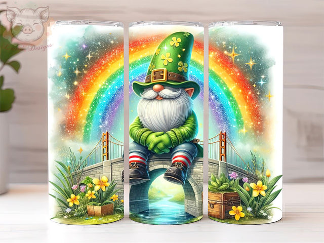 St Patrick's Gnome Tumbler Wrap, Gnome Tumbler Wrap, St Patrick's PNG Downloads, 20oz Tumbler Png, Sublimation Design, Digital, Digital Download PNG Sublimation Lara' s Designs 