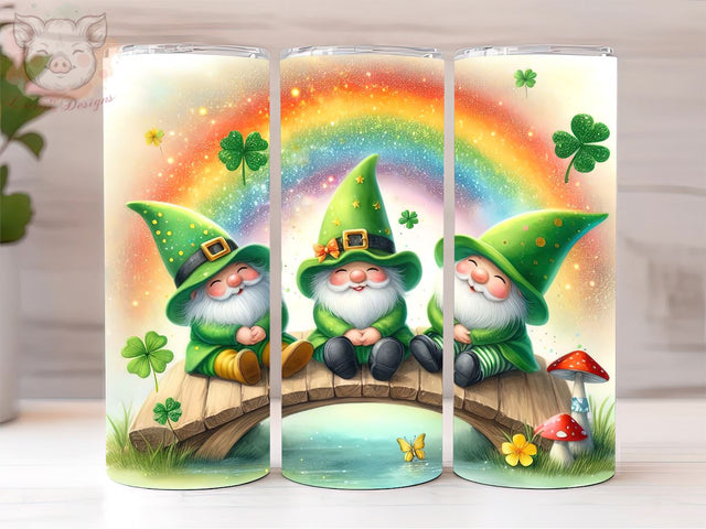 St Patrick's Gnome Tumbler Wrap, Gnome Tumbler Wrap, St Patrick's PNG Downloads, 20oz Tumbler Png, Sublimation Design, Digital, Digital Download PNG Sublimation Lara' s Designs 