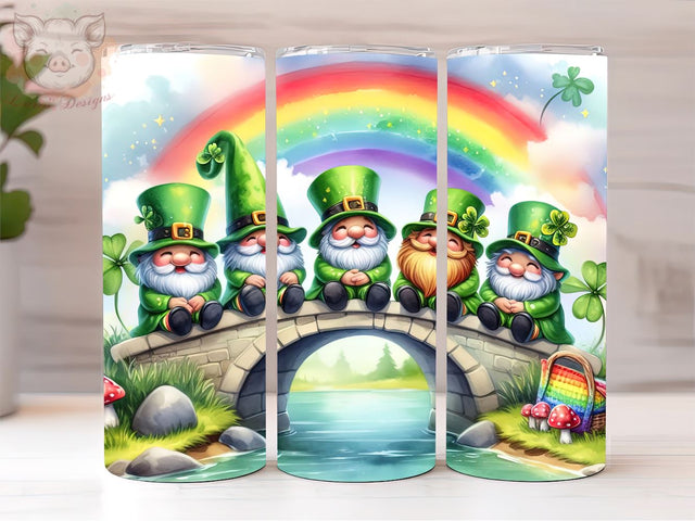 St Patrick's Gnome Tumbler Wrap, Gnome Tumbler Wrap, St Patrick's PNG Downloads, 20oz Tumbler Png, Sublimation Design, Digital, Digital Download PNG Sublimation Lara' s Designs 