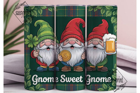St. Patrick's Gnomes 20oz Tumbler Sublimation sassyprint 
