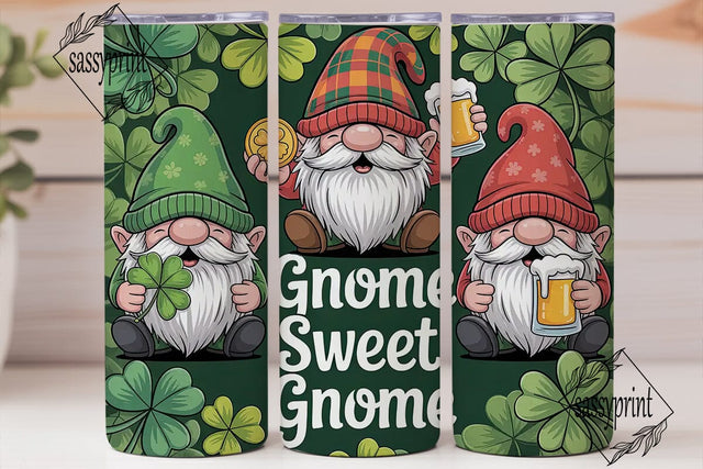 St. Patrick's Gnomes 20oz Tumbler Sublimation sassyprint 