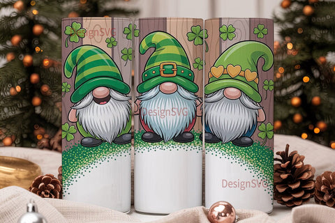 St. Patrick's Gnomes 20oz Tumbler Wrap Sublimation DesignSVG 