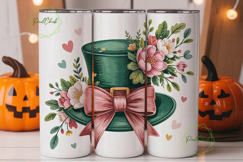 St. Patrick's Hat & Bow 20oz Tumbler Sublimation PixelChick 