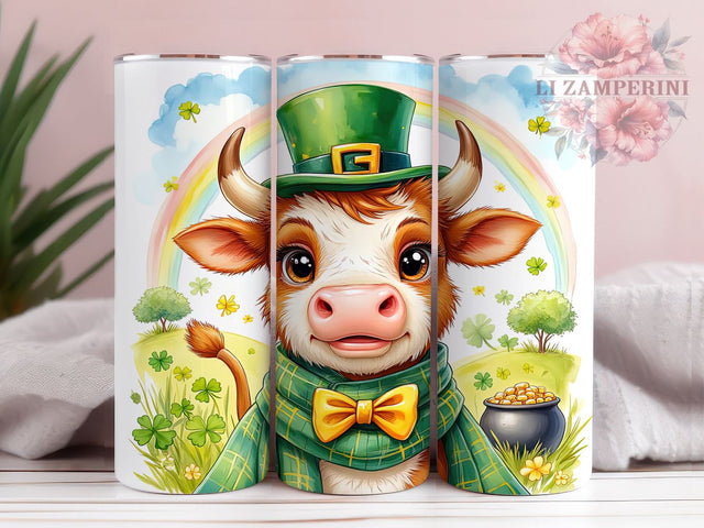 St. Patrick's Highland Cow Cute Tumbler, St. Patrick's Day, Highland Cow Tumbler, Irish Cow, 20oz Sublimation, Cow Lover Gift, Cute Cow Decor, St. Pat's Tumbler Sublimation Li Zamperini 