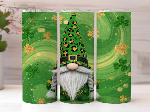 St. Patrick's Irish Gnome Shamrock Tumbler, Gnome Tumbler, 20oz Tumbler Wrap, Sublimation Design, Irish Gnome, Shamrock Drinkware, Holiday Gifts Sublimation Lara' s Designs 