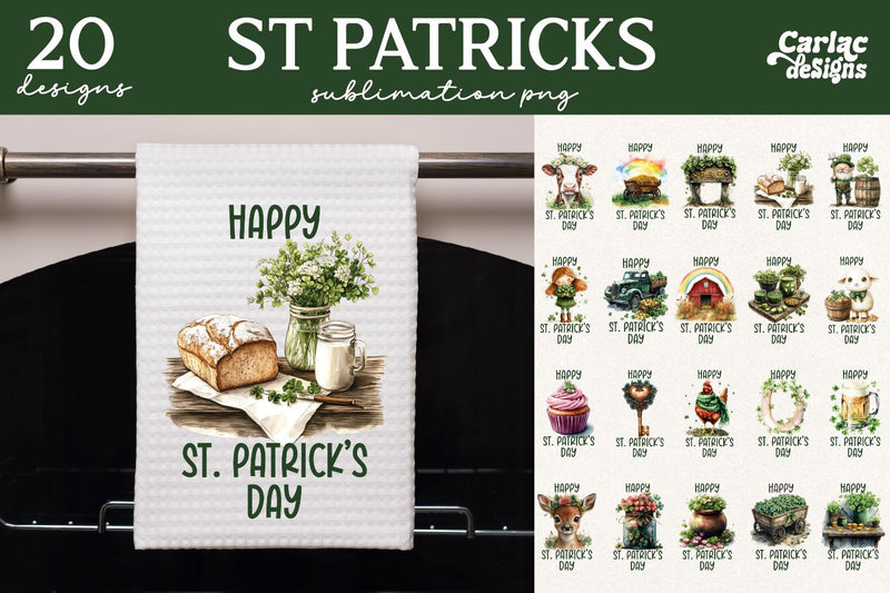 St Patricks Kitchen Towel Sublimation Sublimation Carla C Designs 