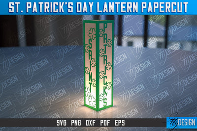 St. Patrick’s Lantern Papercut SVG | Paper Lantern SVG | Night Light Design SVG Fly Design 
