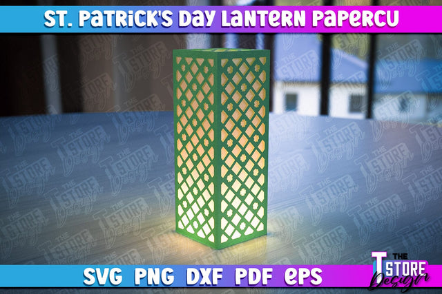 St. Patrick’s Lantern Papercut SVG | Paper Lantern SVG | Night Light Design SVG The T Store Design 