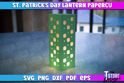 St. Patrick’s Lantern Papercut SVG | Paper Lantern SVG | Night Light Design SVG The T Store Design 