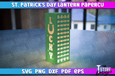 St. Patrick’s Lantern Papercut SVG | Paper Lantern SVG | Night Light Design SVG The T Store Design 