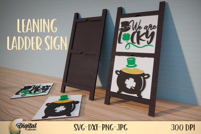 St Patricks Leaning Ladder Sign SVG. Vertical Sign Laser Cut SVG Evgenyia Guschina 