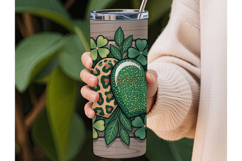 St. Patrick's Leopard & Glitter Heart Sublimation DesignSVG 