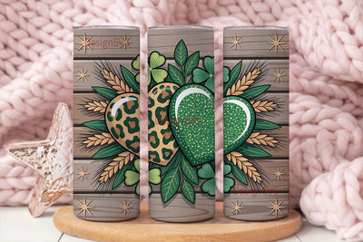 St. Patrick's Leopard & Glitter Heart Sublimation DesignSVG 