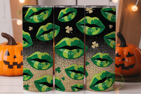 St. Patrick's Lips 20oz Tumbler Wrap Sublimation PixelChick 