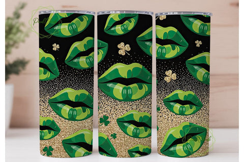 St. Patrick's Lips 20oz Tumbler Wrap Sublimation PixelChick 