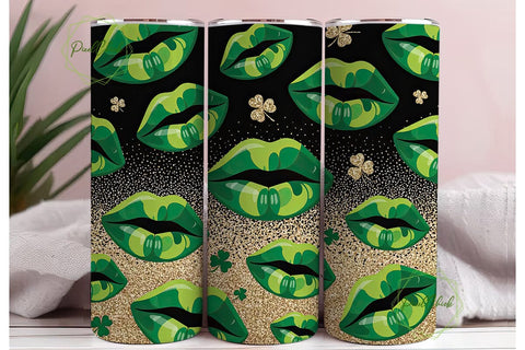 St. Patrick's Lips 20oz Tumbler Wrap Sublimation PixelChick 