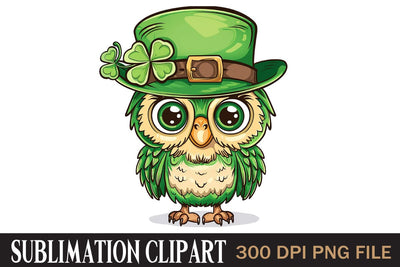 St Patrick's Owl,Illustrator Clipart,Quotes and Sayings,Food & Drink,On Sale, Print & Cut Sublimation Newmockups 