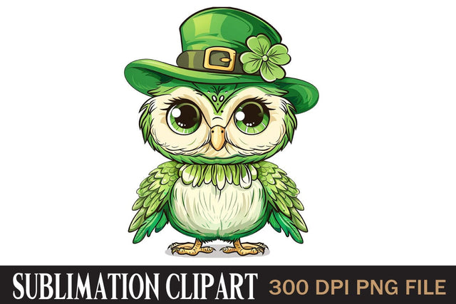 St Patrick's Owl,Illustrator Clipart,Quotes and Sayings,Food & Drink,On Sale, Print & Cut Sublimation Newmockups 