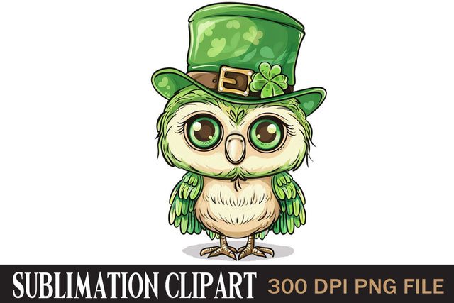 St Patrick's Owl,Illustrator Clipart,Quotes and Sayings,Food & Drink,On Sale, Print & Cut Sublimation Newmockups 