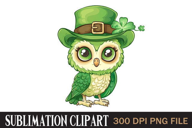 St Patrick's Owl,Illustrator Clipart,Quotes and Sayings,Food & Drink,On Sale, Print & Cut Sublimation Newmockups 