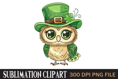 St Patrick's Owl,Illustrator Clipart,Quotes and Sayings,Food & Drink,On Sale, Print & Cut Sublimation Newmockups 