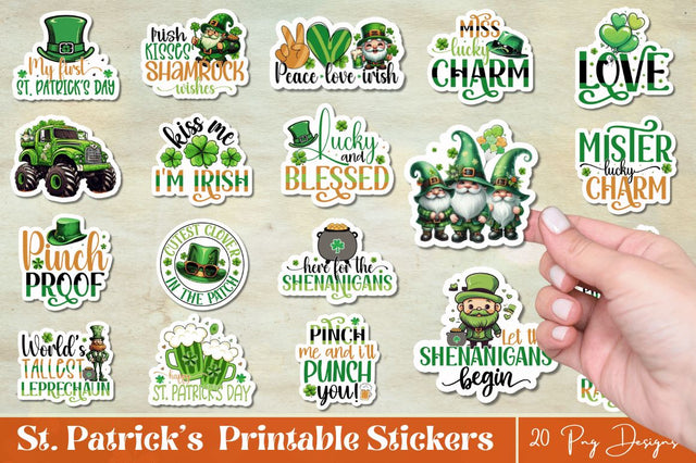 St Patricks Printable Sticker Bundle Sublimation Regulrcrative 