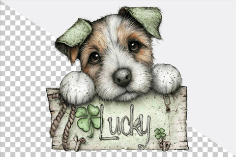 St. Patrick's Puppy Clipart PNG Sublimation SVGArt 