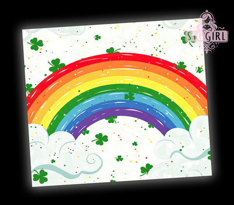 St. Patrick's Rainbow Shamrock Tumbler, Rainbow Drinkware, Sublimation Tumbler, Irish Holiday Cup, Shamrock Tumbler, Leprechaun Gift, Colorful St. Paddy's Day Decor Sublimation SvggirlplusArt 